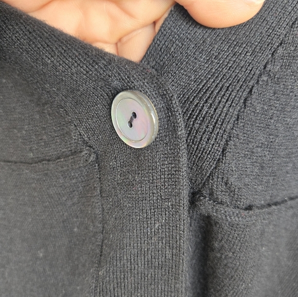 Karen Kane Women's cocoon short sleeve black cardigan Marino&Sheep wool Sz M - Picture 5 of 8